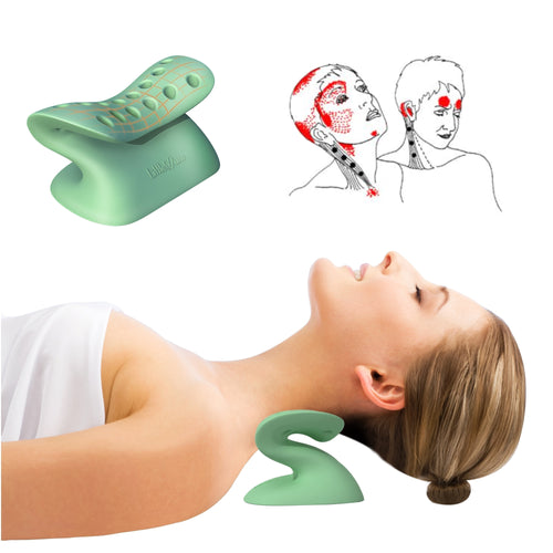 Helps decompress your cervical spine , increase blood flow, circulation, and stretch your muscles while helping to align the cervical curve. Great for releasing neck and shoulder tension, assist to restore and recover a normal, healthy spinal curve, restoring issues associated with stiff neck, straight neck, military neck, and forward head posture