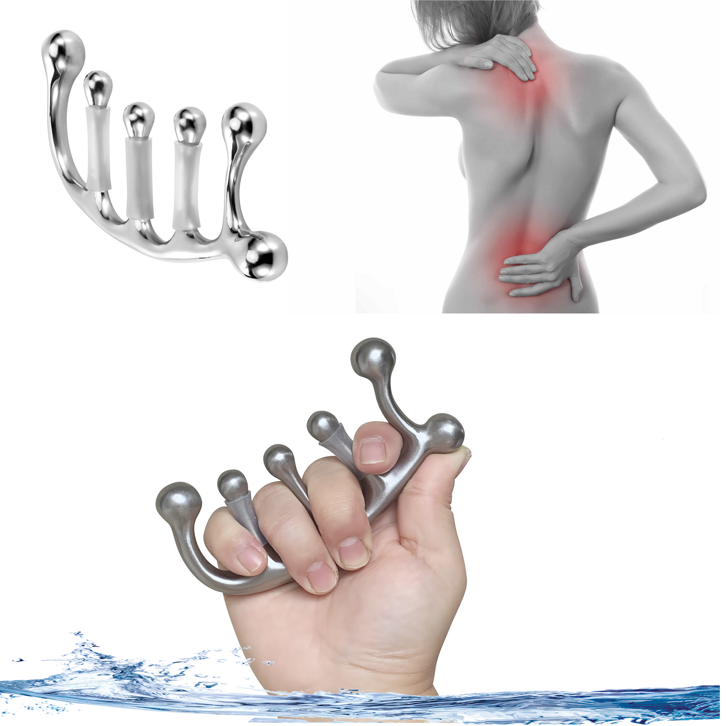 Claw massage tool for upper trapezius and posterior neck muscles