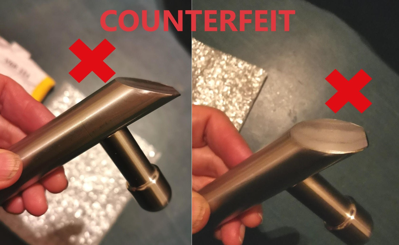 Counterfeit LittleMum T-Bar massage tools with welded construction