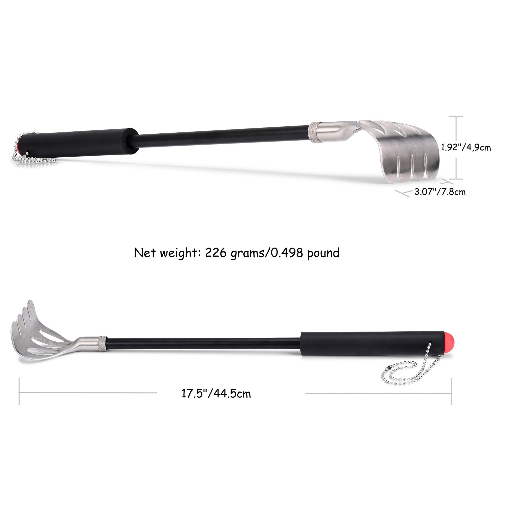 Heavy-duty non-telescoping back scratcher dimensions and weight