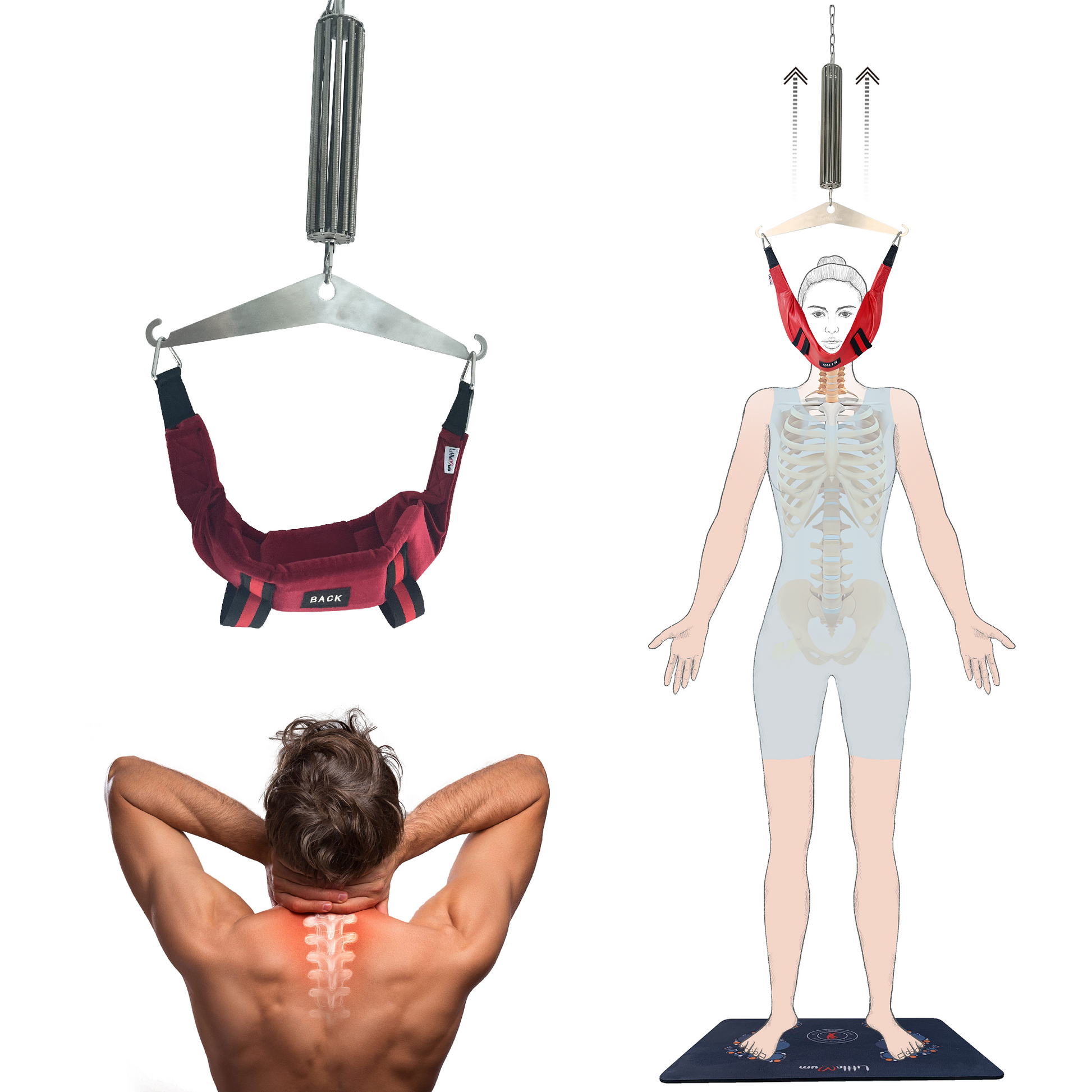 LittleMum adjustable cervical traction device with padded head halter