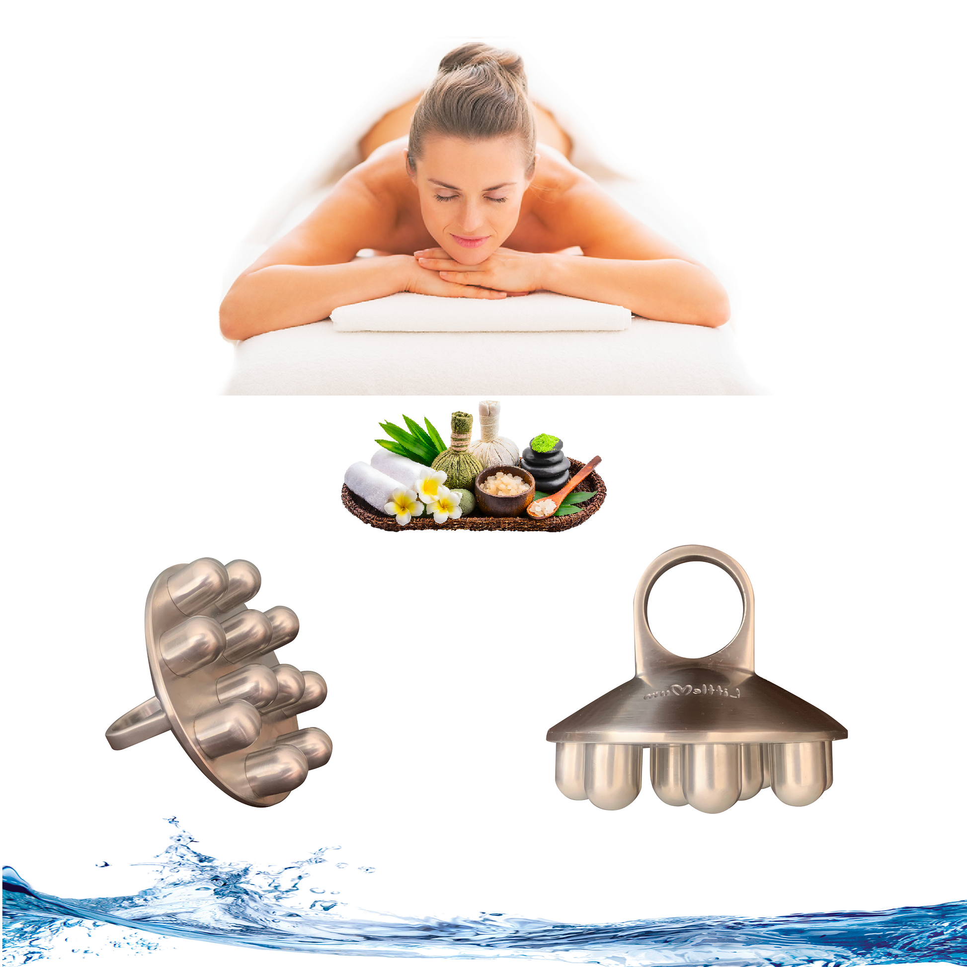 Weighted stainless steel massage tool for professional bodywork