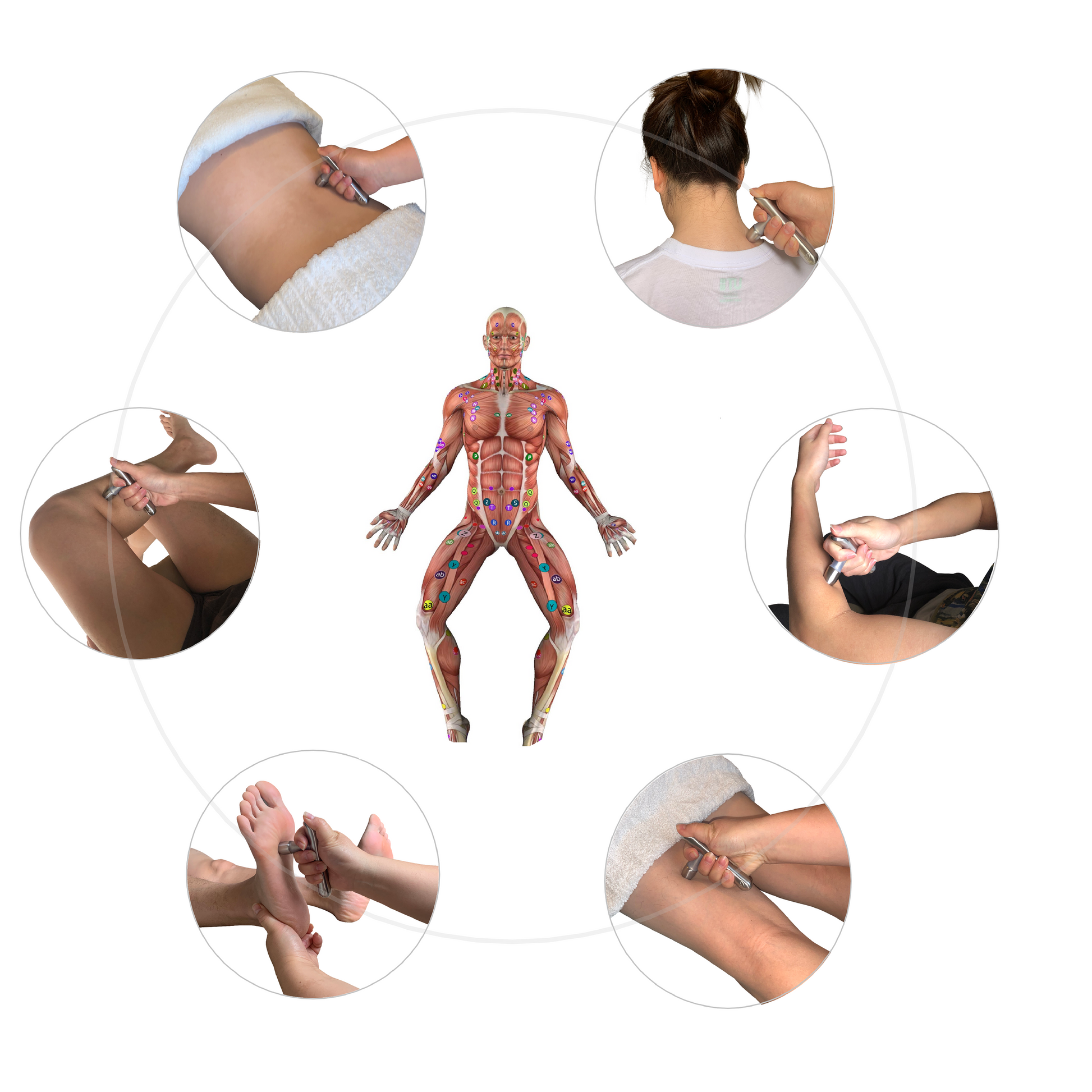 Manual T-Bar massage tool for neck, shoulders, arms, back and legs