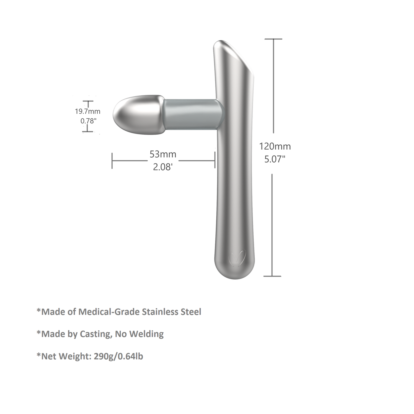 T-Bar trigger point massage tool dimensions and weight