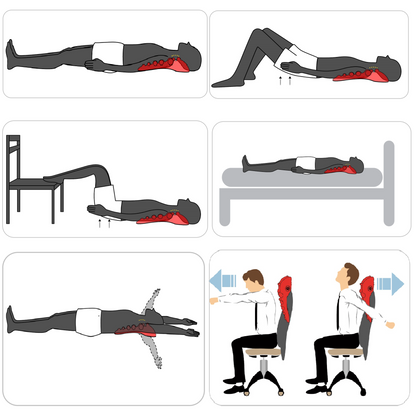 Body-weight trapezius self-massage positions on floor bed and chair